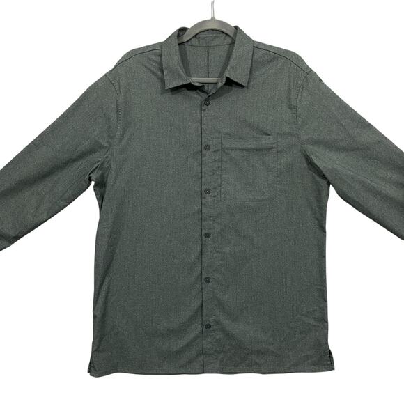 Lululemon Long Sleeves Gray Button Down Shirt Size Large - Picture 2 of 7